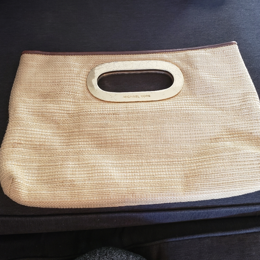 Michael Kors Woven Straw Clutch
